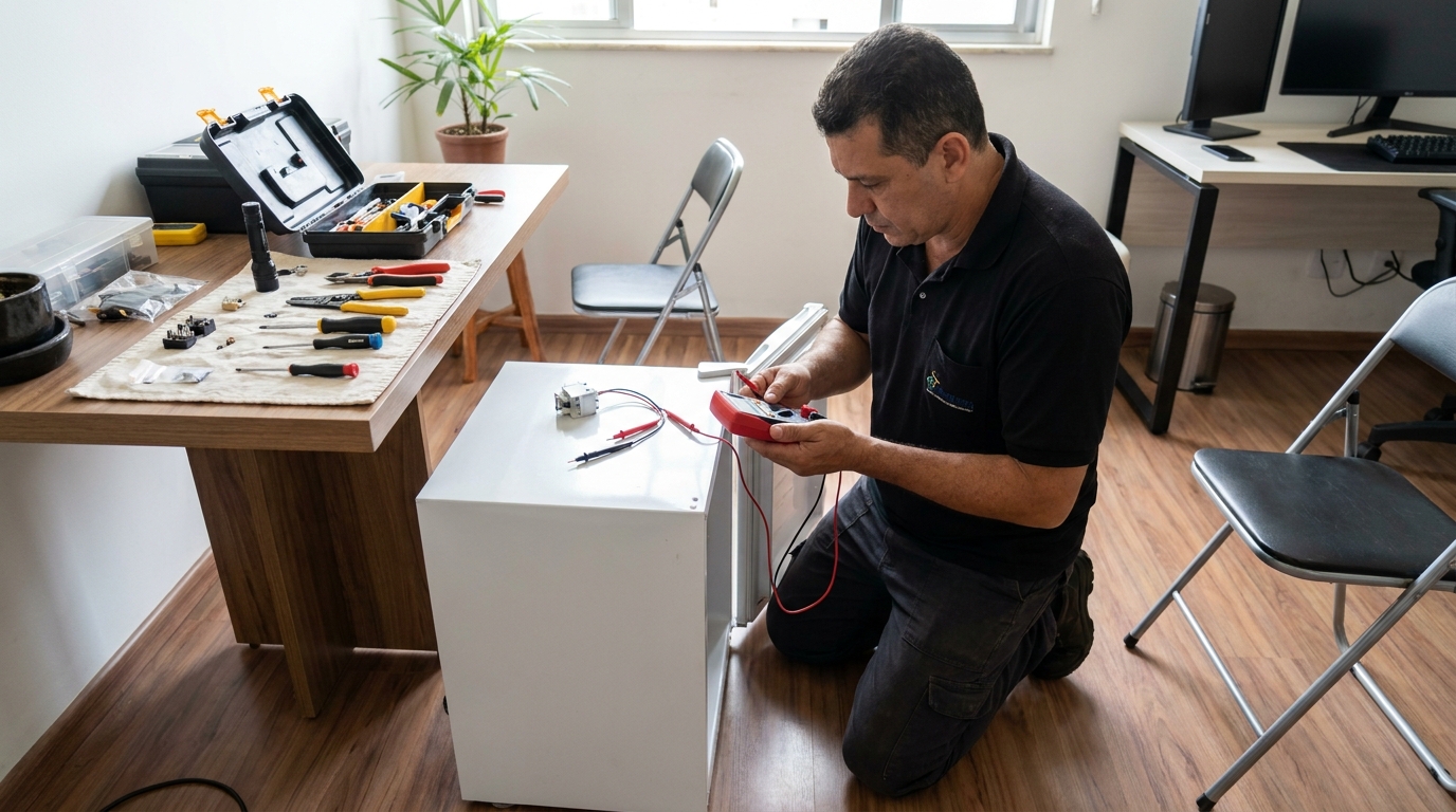 Reparo da placa eletrônica de frigobar em Contagem‑MG