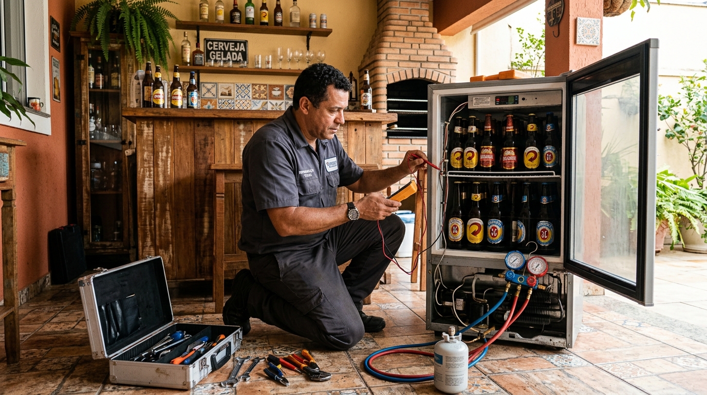 Aplicação de gás refrigerante em cervejeira atendida em Contagem‑MG